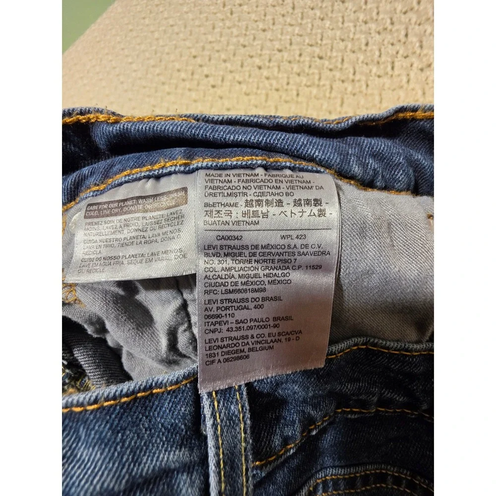 Levis 502 Taper Jeans Mens 34x31.5 Dark Blue Excellent Regular Taper Fit Denim - Picture 5 of 6
